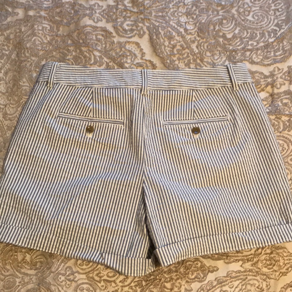 LOFT Seersucker Blue and White Shorts